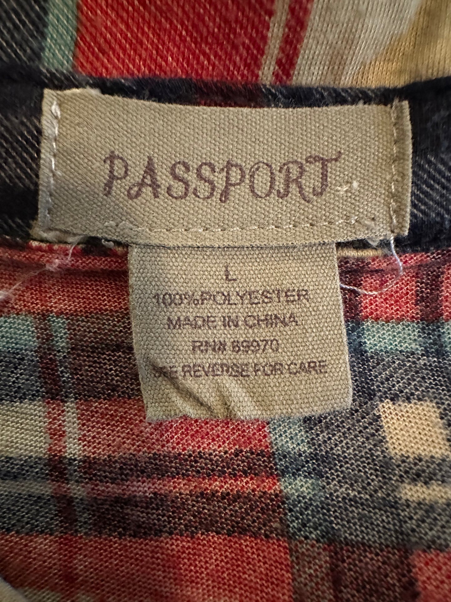 Passport - Tie Knot Red Beige and Blue Plaid Shirt