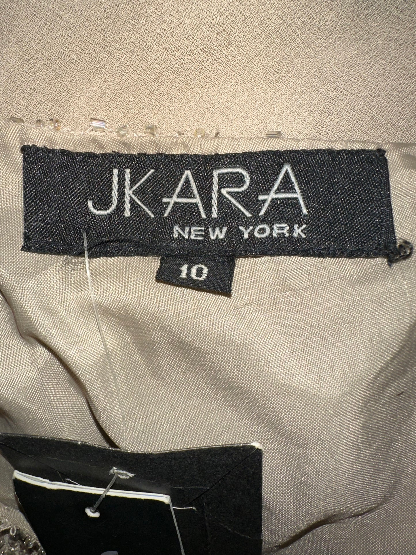 (NWT) JKARA New York - Formal Champagne Sequin Beaded Top Dress