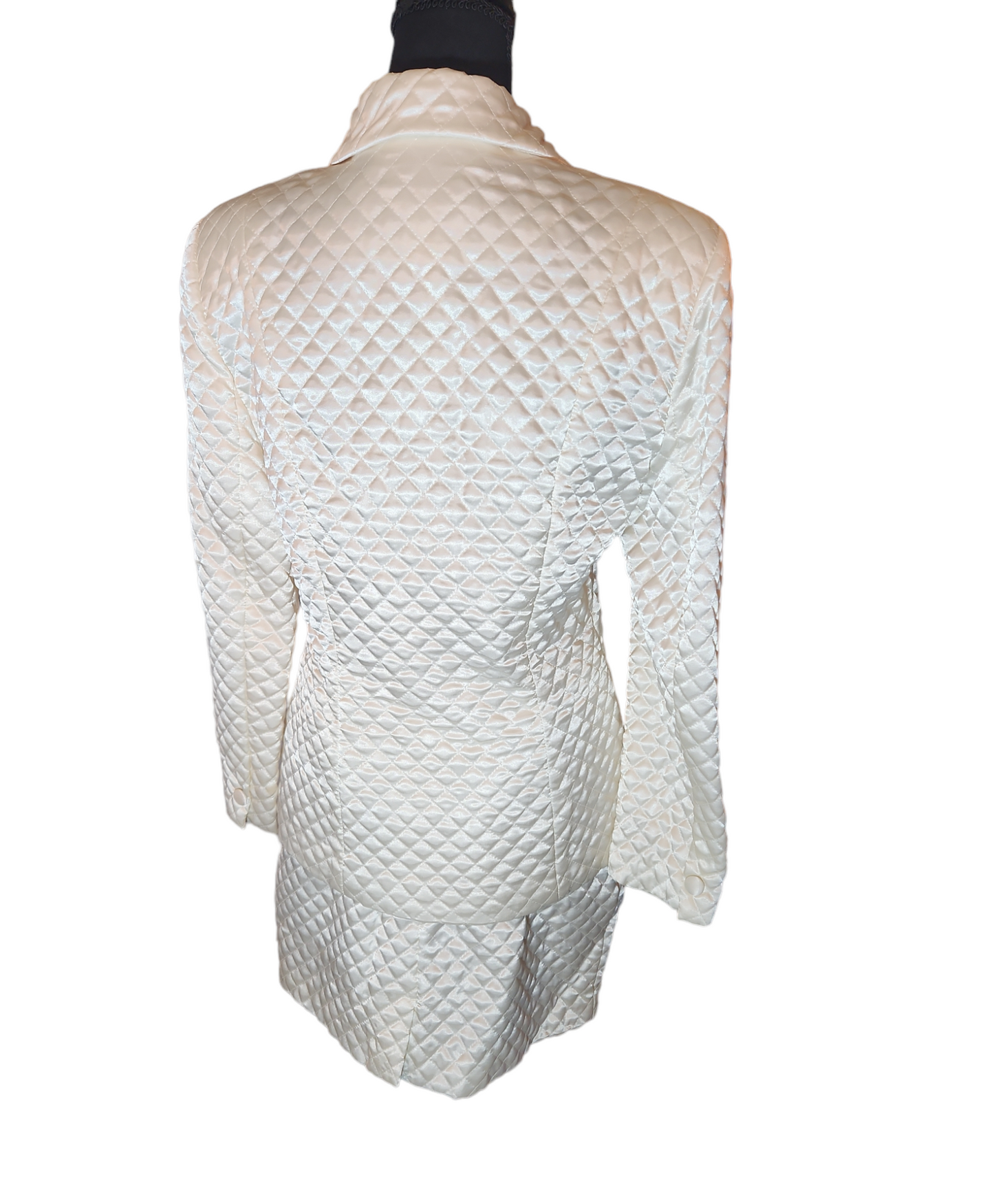 Focus 2000 by Charles Glueck - Off-White 2pc Quilted Skirt Suit