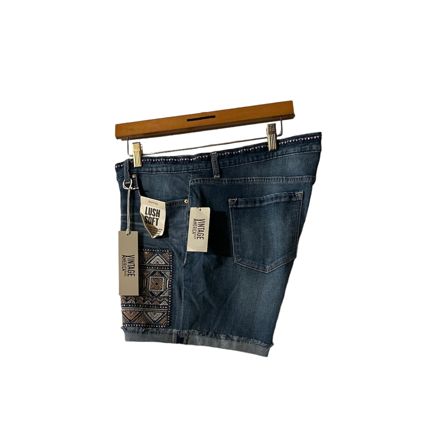 (NWT) Vintage America Blues - Tribal Print Denim Bestie Shorts