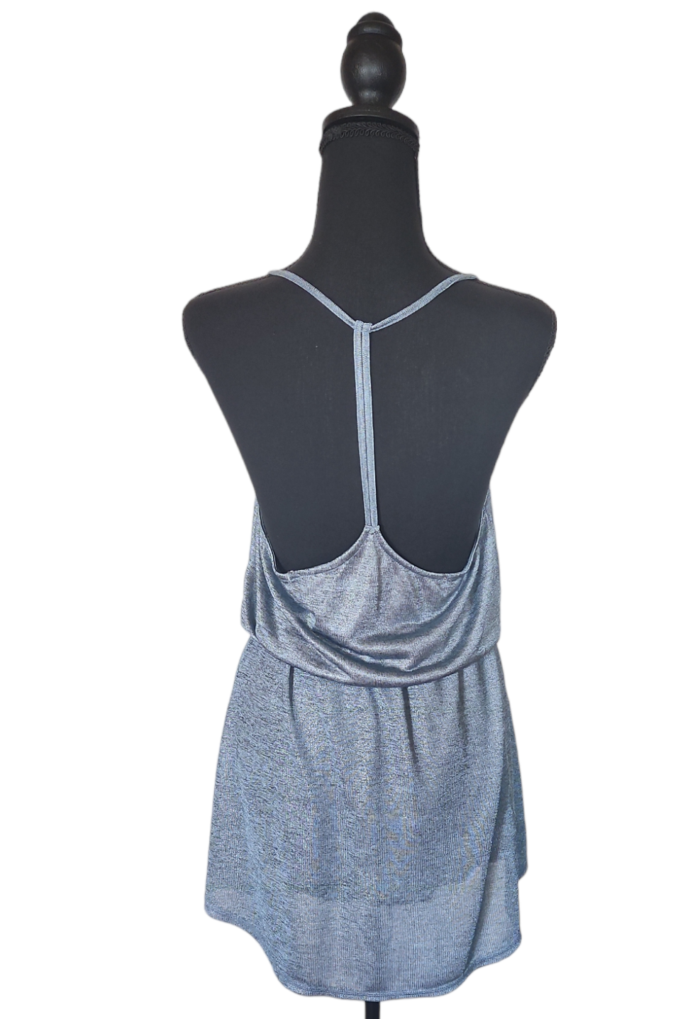 I'm in Love with Derek - Blue Shimmer Blouson T-Back Dress
