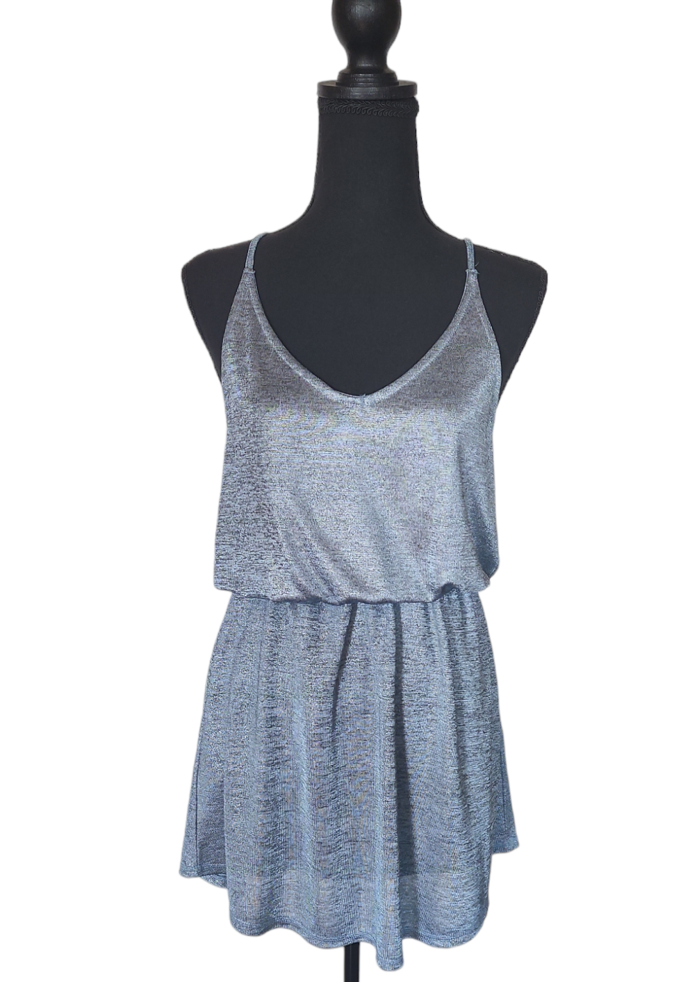 I'm in Love with Derek - Blue Shimmer Blouson T-Back Dress