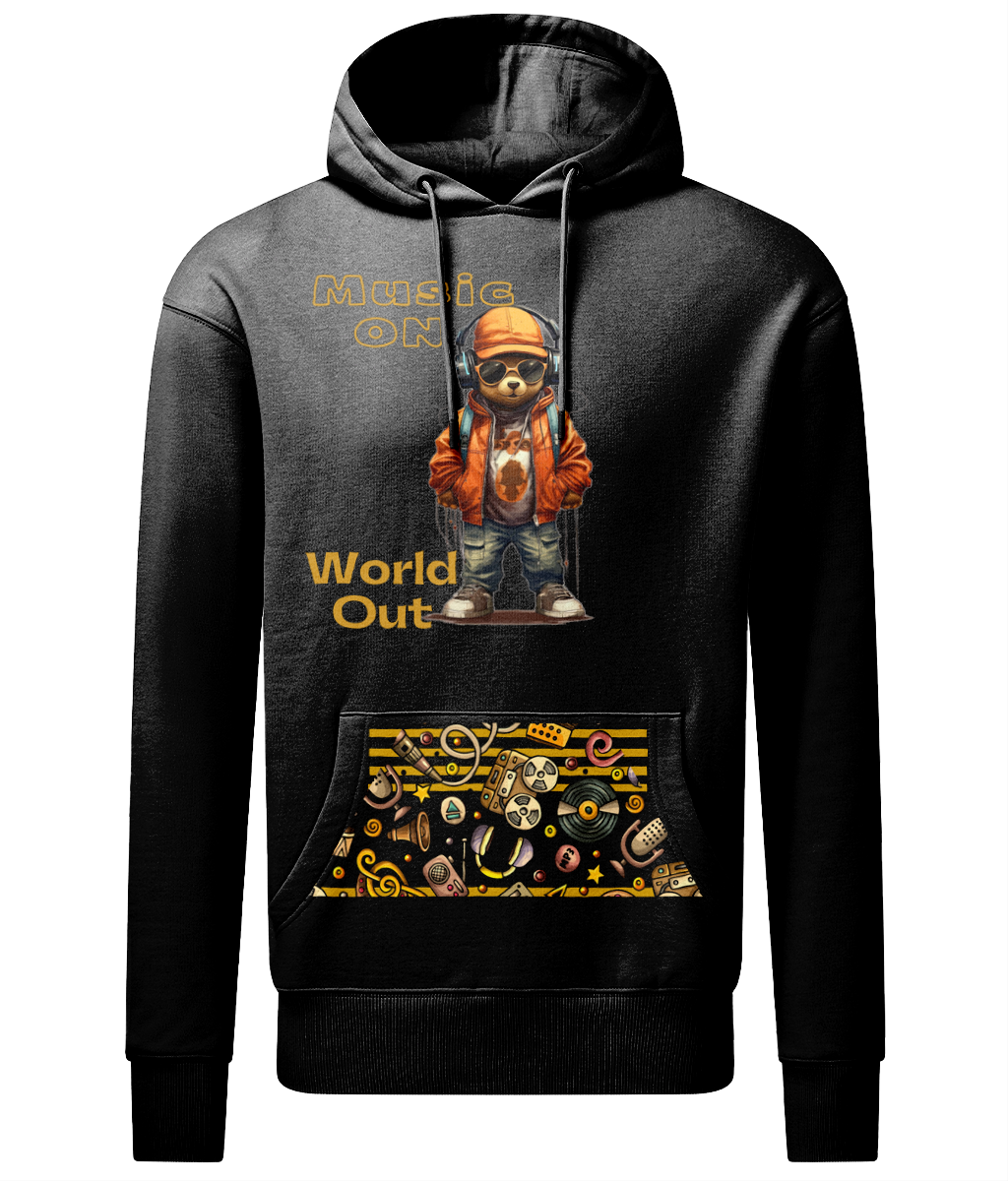 Eco-Friendly Unisex Hoodie Music On, World Out