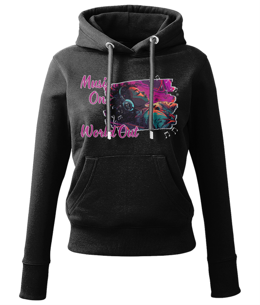 Eco-Friendly Women's Hoodie - Music On, World Out
