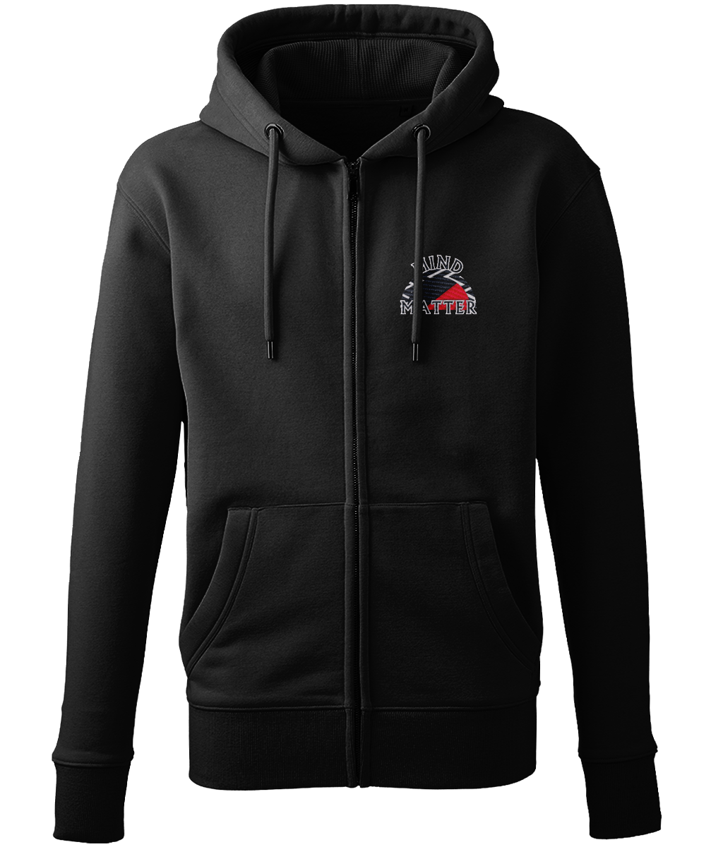Eco-Friendly Unisex Full-Zip Hoodie - Mind over Matter (Embroidered)