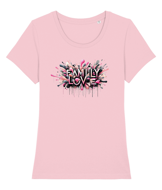 Organic Cotton Women’s T-Shirt - Family Love (pink)