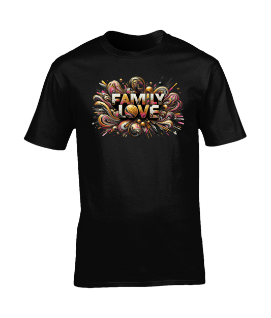 Organic Cotton Unisex T-Shirt - Family Love (black)