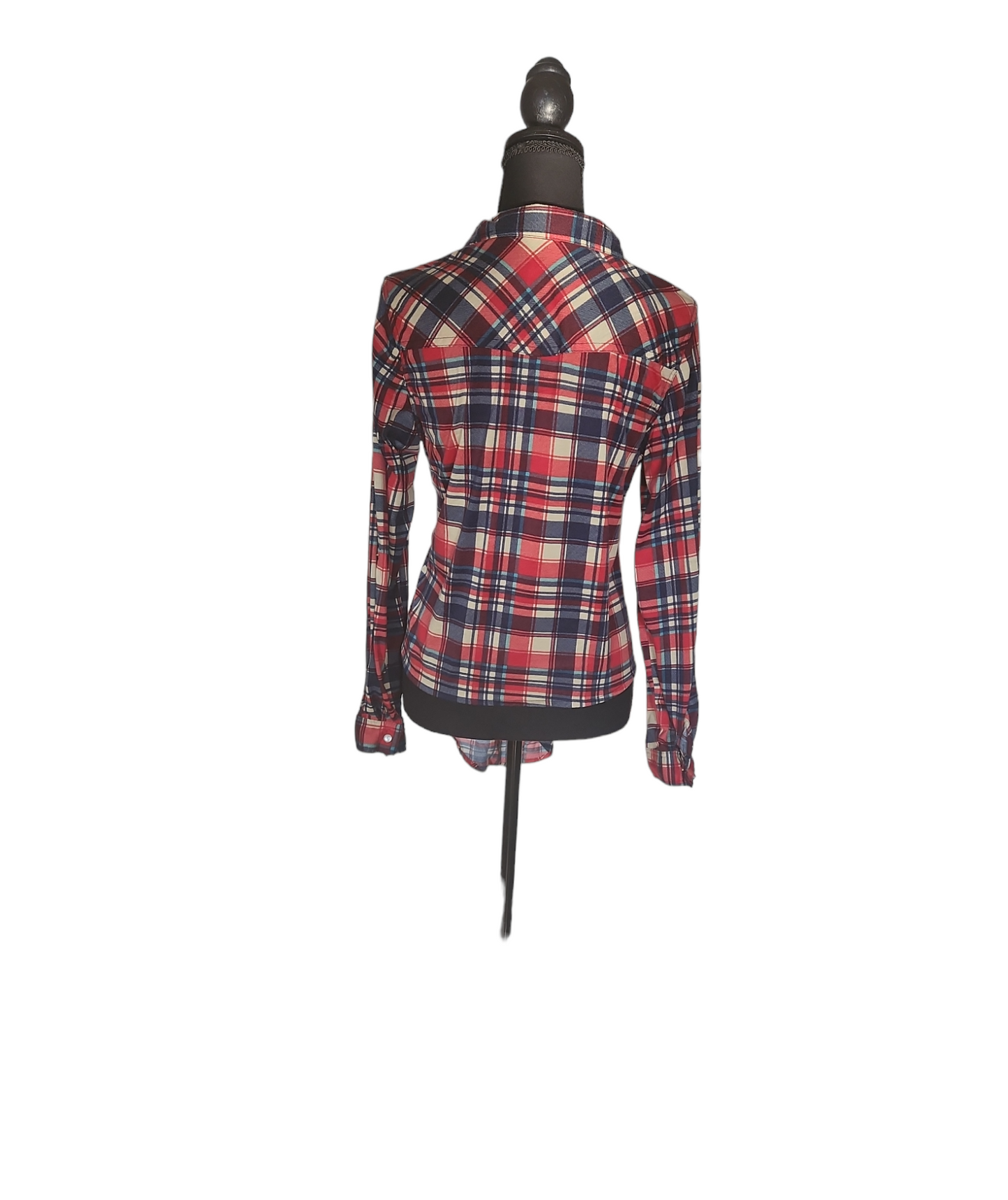 Passport - Tie Knot Red Beige and Blue Plaid Shirt