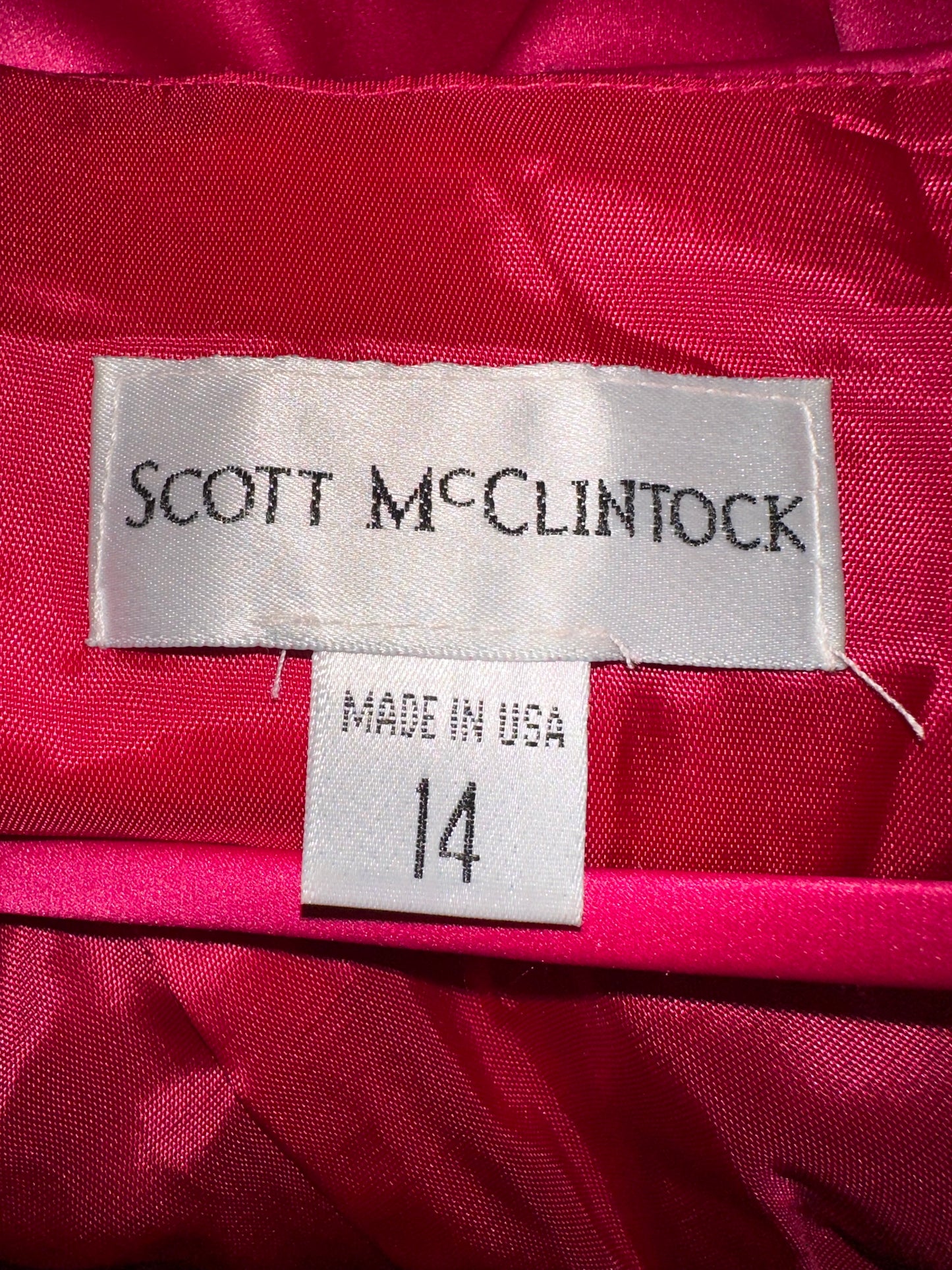(NWT) Scott McClintock - Fluorescent Pink Evening Gown