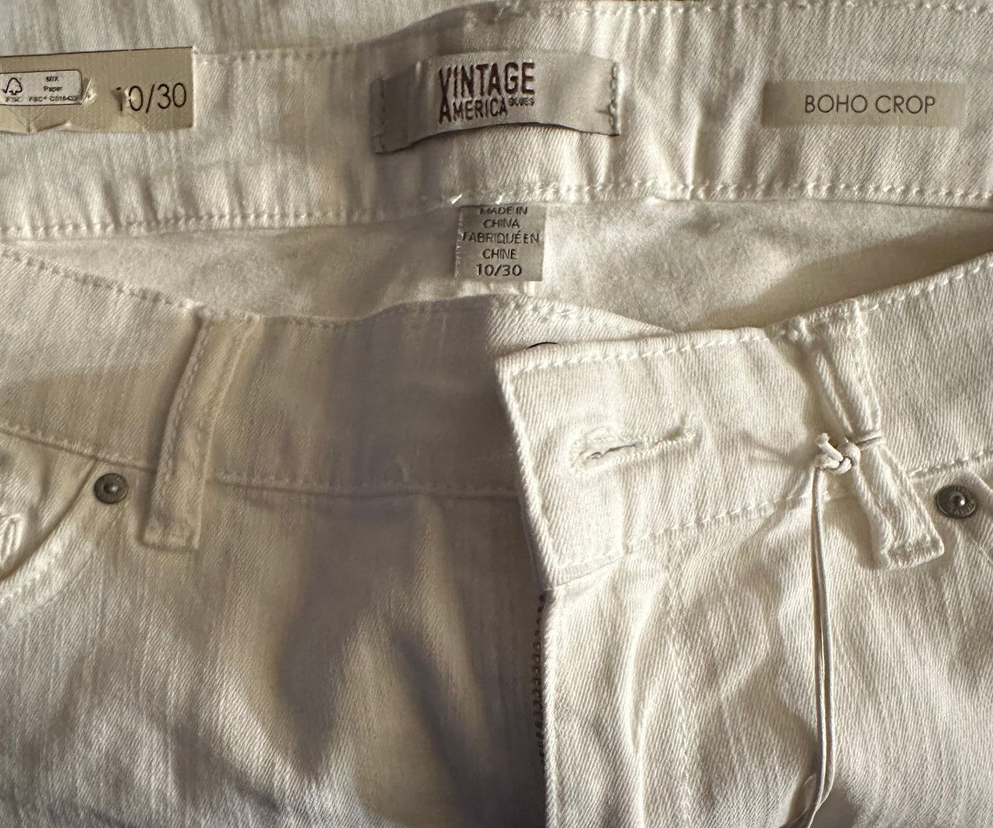 Vintage America Blues - Ivory Boho Crop Pants