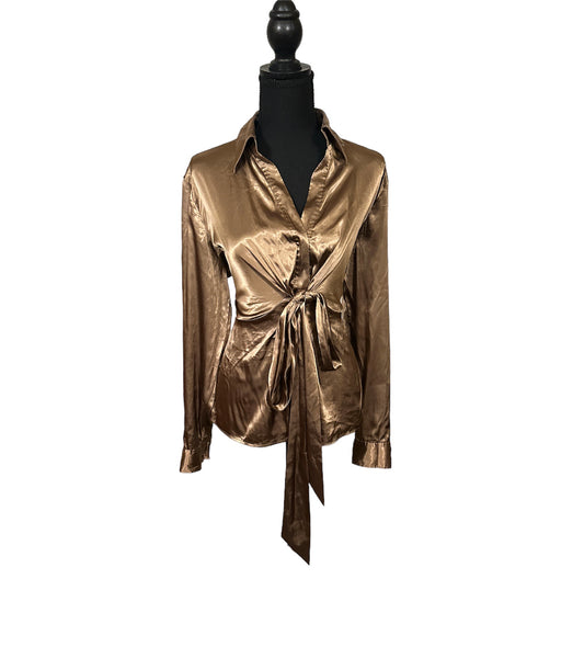 New York & Company - Gold Tie Knot Blouse