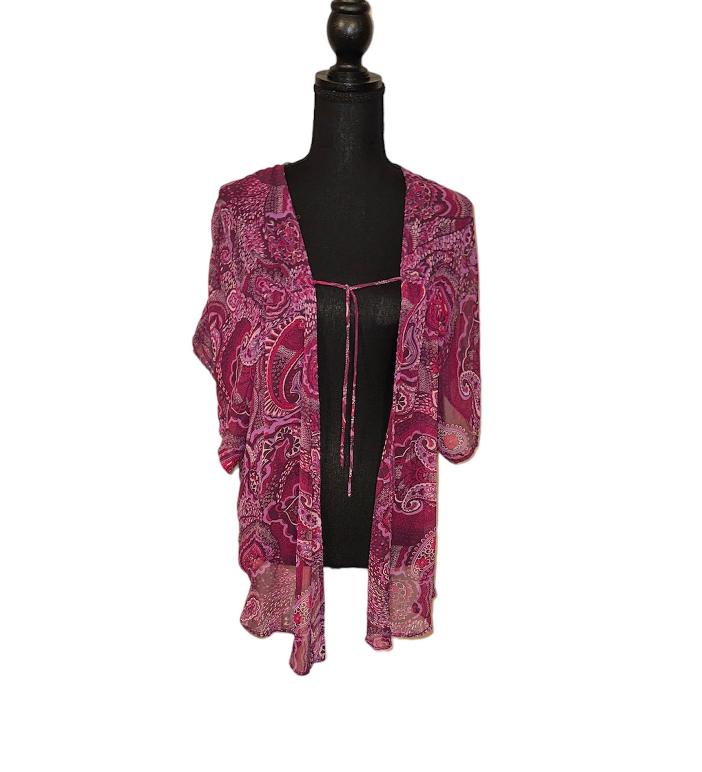 IZOD - Sheer Pink Floral Kimono