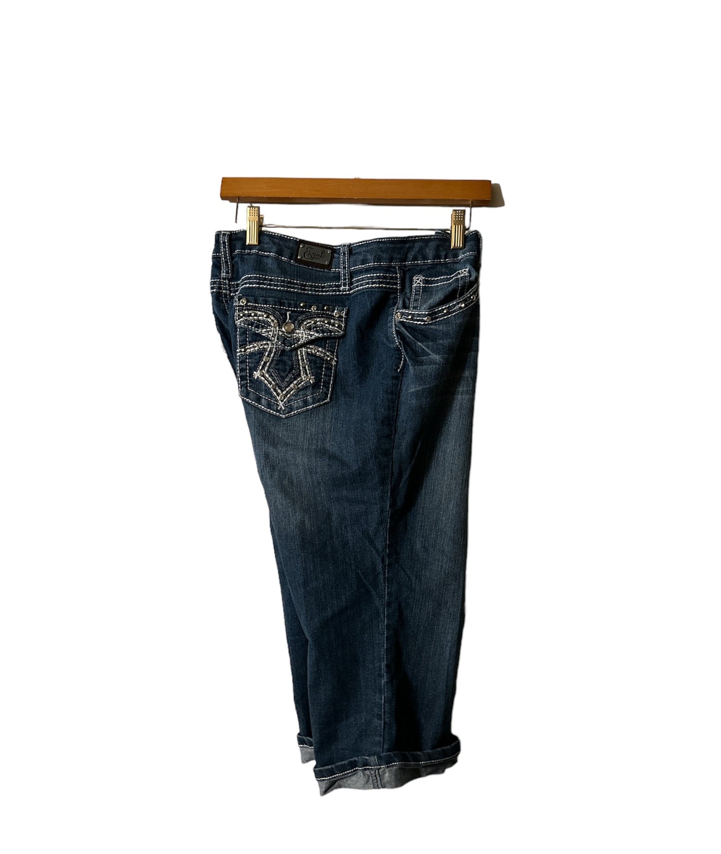Earl Jean - Rhinestones Embellished Capri Jeans