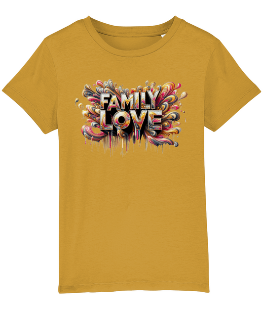 Organic Cotton Kids T-Shirt -  Family Love (gold)