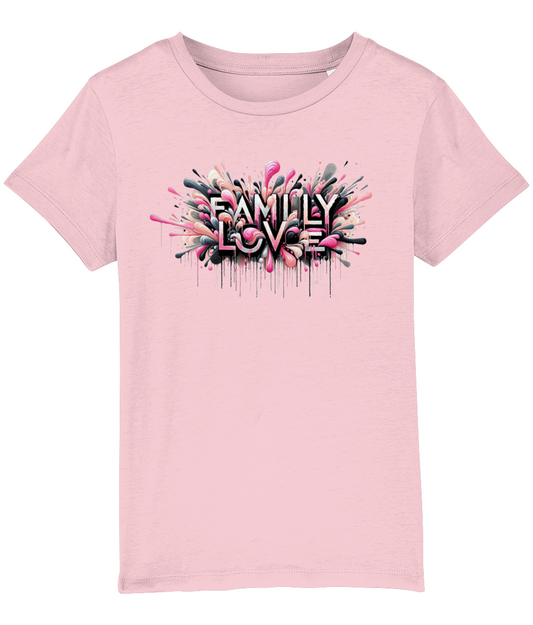 Organic Cotton Kids T-Shirt - Family Love (pink)